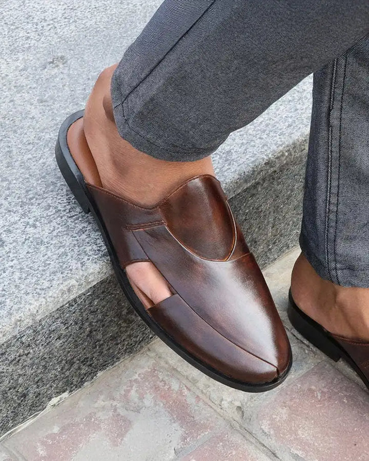 CAVAN LEATHER SLIP MULES