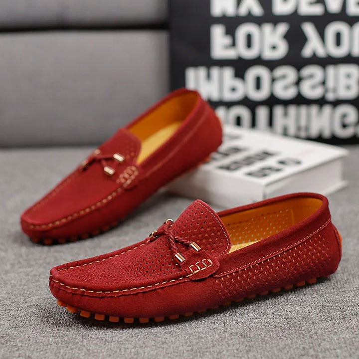 GIANNI PERFORATED LEATHER LOAFERS