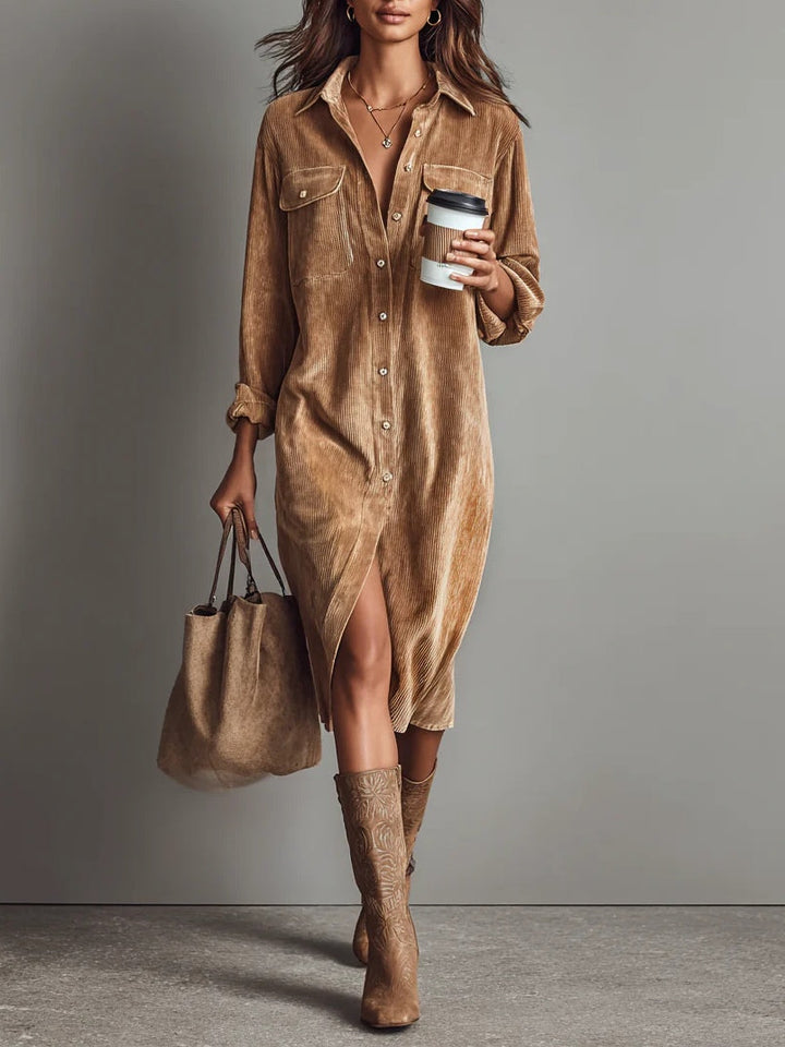 Lova | Camel Shirt Dress